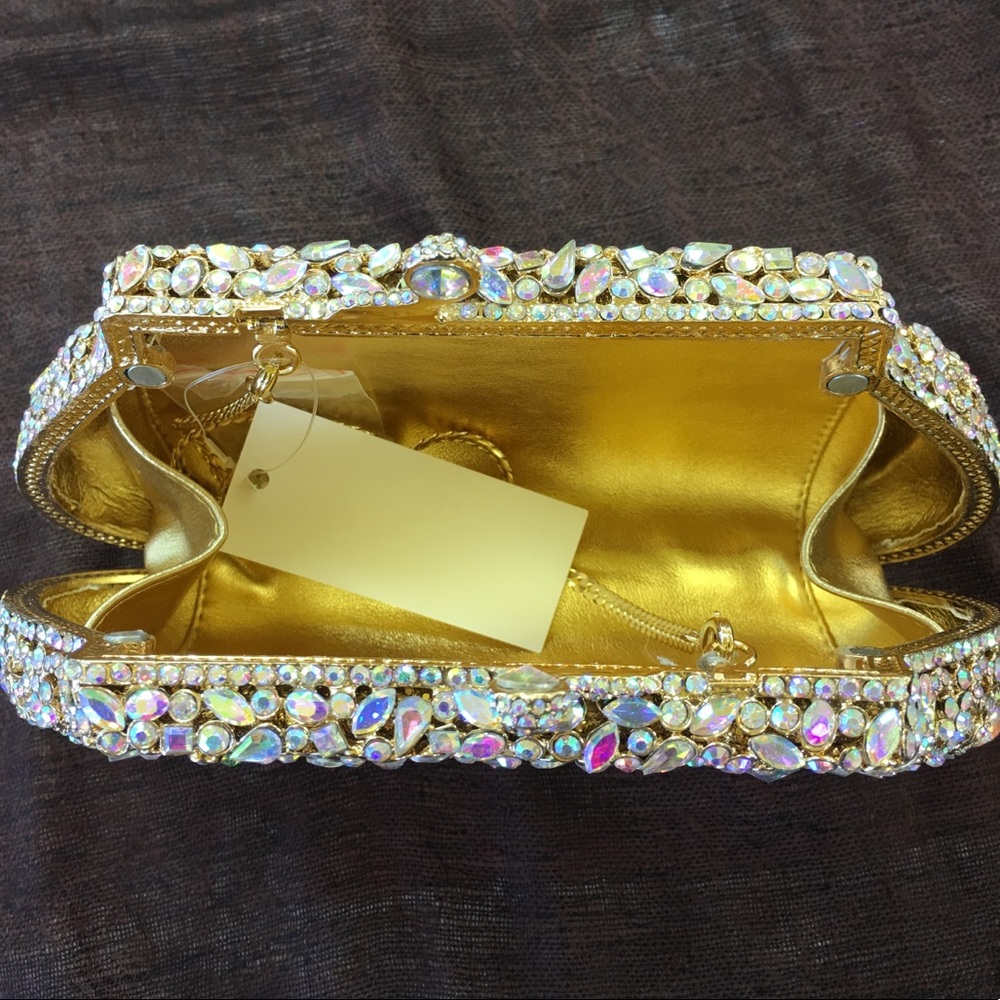 🦄Cindy Evening Bag - Gold w/ AB Aurora Borealis🦄 - Picture 4 of 5